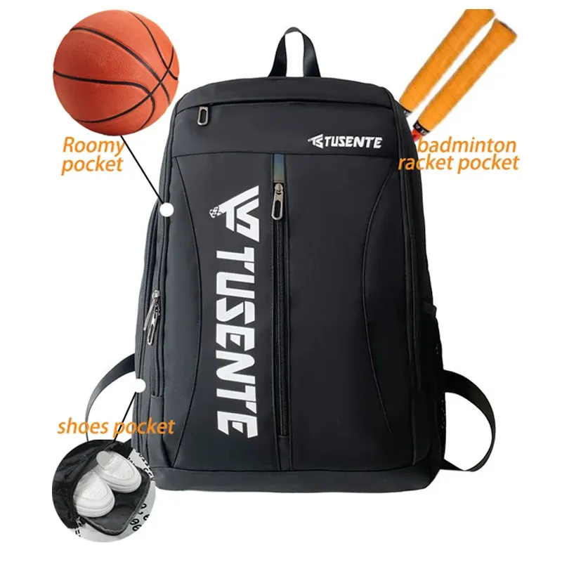 Basketball-Rucksack, Badmintonschläger-Rucksack, große Sporttasche mit separatem Ballhalter, Schuhfach, Fußball-Rucksack 240124