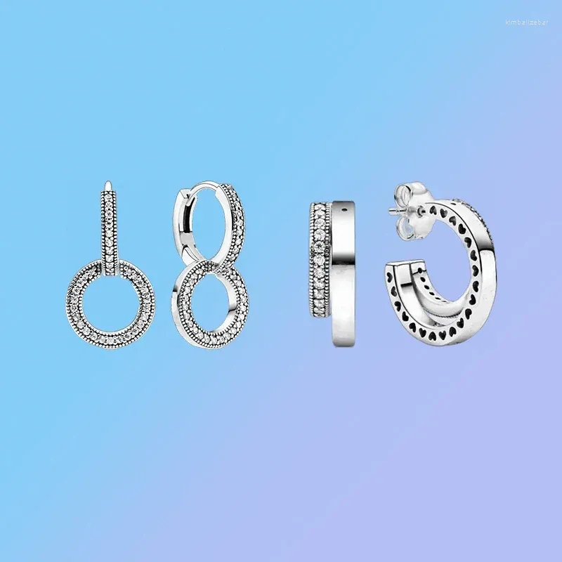 Brincos traseiros s925 prata diamante denso pedra preciosa dupla com forma de fivela logotipo original moda espumante joias femininas