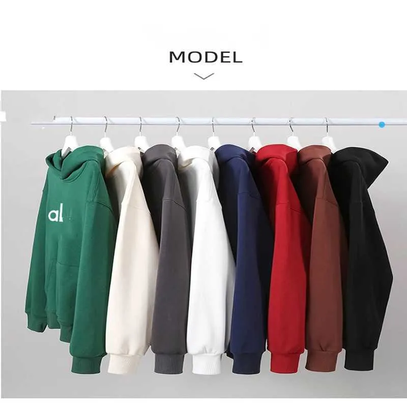 Mens Hoodies Sweatshirts Al Womens Plush Sports Oversized Sweater Hoodie for Autumn and Winter Thickened Tightly Packed Fleece Outdoor Running Suit