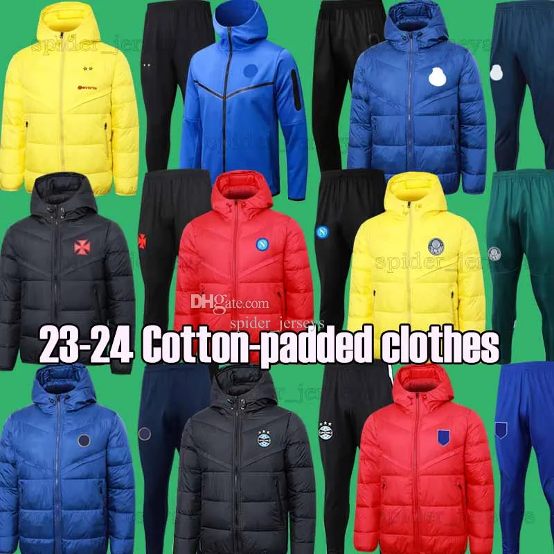 2023 2024 Real Palmeiras INTER CFC 23 24 Vêtements rembourrés en coton pour hommes MILANES Dortmunds Veste thermique Gremio Napoli Villes Portos Marseille Vasco da Gama Ensembles de football