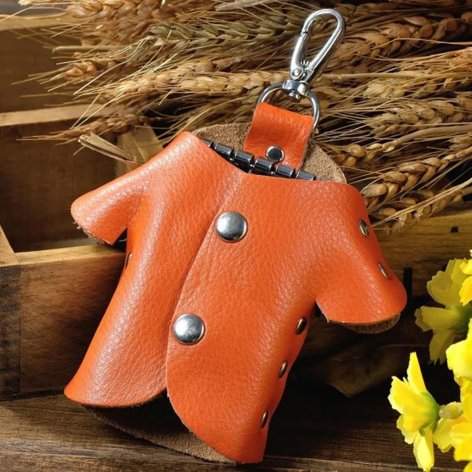 Keychains Unisex Genuine Leather Car Key 지갑 Keychain 가정부 키 홀더 주최자 가방 관리자 관리자 Case 252v