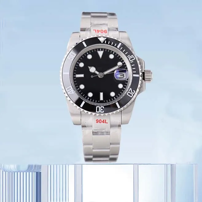 relógio mecânico orologi relógios automáticos de alta qualidade relógio à prova d'água mostrador preto vidro de safira relógio de cerâmica homem relógio de pulso inoxidável pulseira novo glide