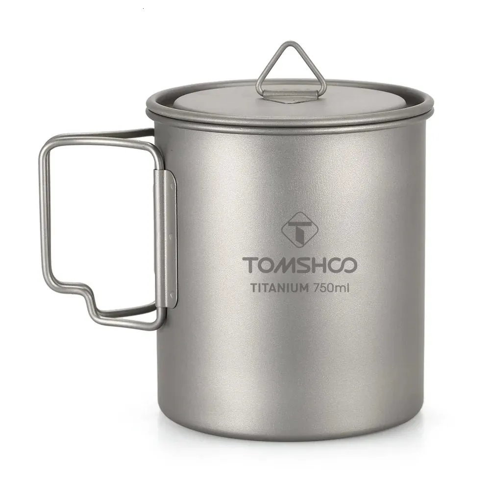 TOMSHOO Ultralight 750ml Cup Outdoor Portable Camping Picnic Water Cup Mug with Foldable Handle 240119