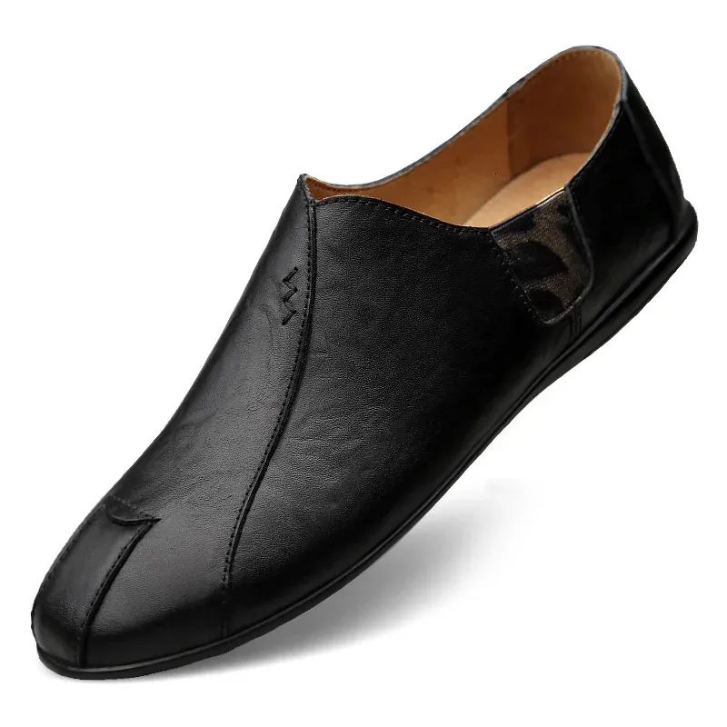 Echtes Leder Männer Casual Schuhe Luxus Marke Weiche Herren Loafer Atmungsaktive Mokassins Slip auf Faul Fahren Plus Größe 3847 240124