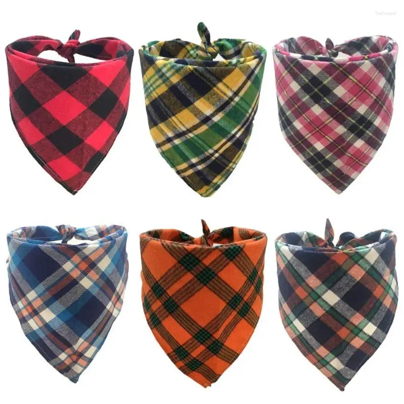 Vêtements pour chiens The Creativehome Bandanas Foulard pour animaux de compagnie Plaid mignon pour chiot chat chaton et autres animaux (paquet de 6)