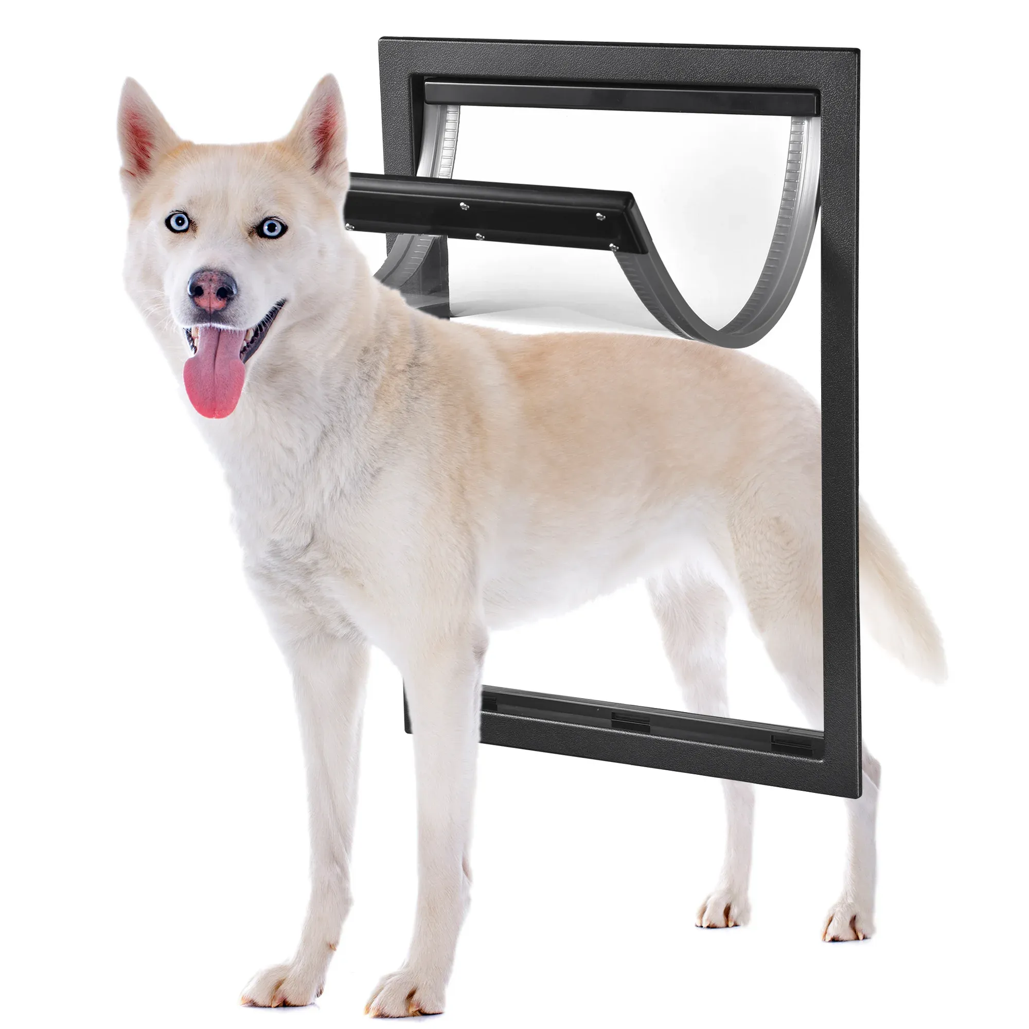 Houses Yescom Pet Door Dog Doggie Flap Mount Secure Lockable Large Frame Exterior Cat Entry L