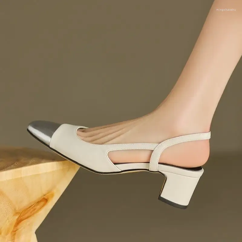 Sandales 9 ans boutique en cuir véritable naturel chaussures à talons hauts Cool mode d'été Sexy en plein air exposer les femmes