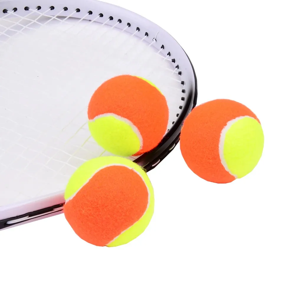 3 szt. Elastyczne gumowe piłki tenisowe plażowe pomarańczowe żółte sportowe zawody treningowe 240124