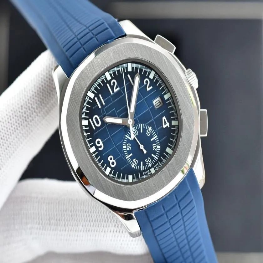 Butikowy zegarek męski automatyczny mechaniczny silikonowy zespół zegarek srebrny 42 mm luksusowy moda 257W