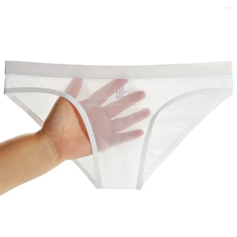 Cuecas para homens calcinha de baixo crescimento cuecas sexy respirável malha tanga ver através de lingerie 1pc homem