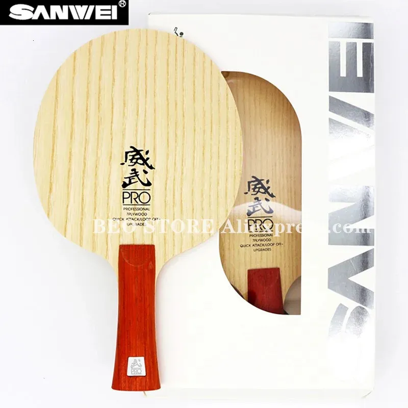 Sanwei V5 Pro Table Tennis Blade Professional 7 Plywood Quicky Attack Loop Off Ping Pong Racket Bat Paddel 240122