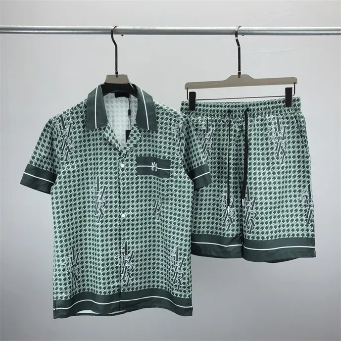 2 męskie dresy męskie męskie zestawy plażowe koszule dla mężczyzn i kobiet blokowanie kolorów z drukowanymi szortami#27