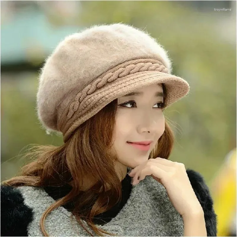 Berets Style Casual Women Beret Hats Hair Knitted Female Winter Warm Cap Boina Feminina Lowest Price