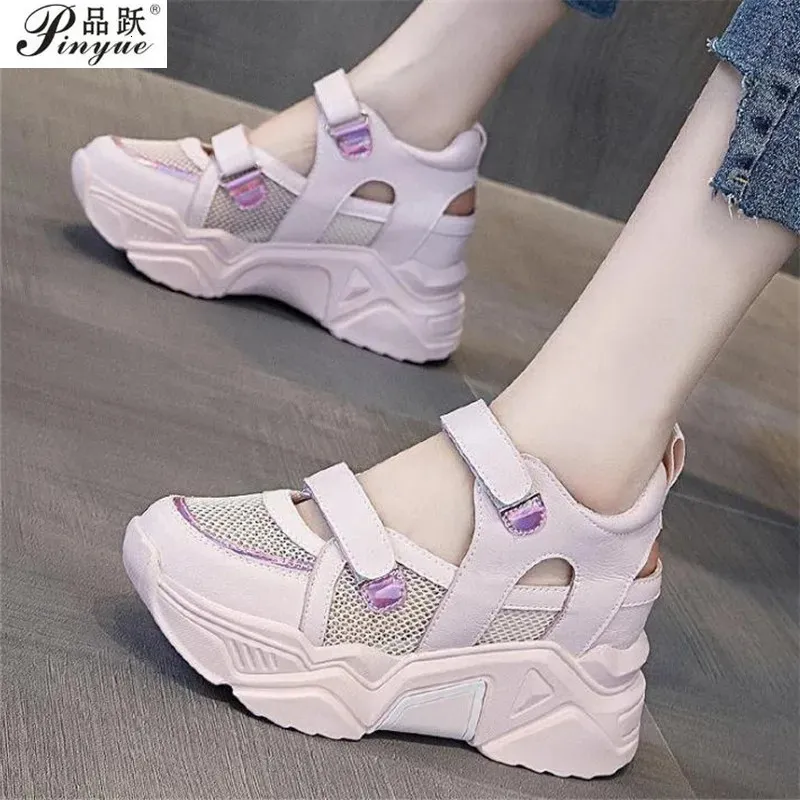 Kobiety Chunky Platforme Sneakers Fashion Hase Up Old Dad Buty Kobieta Siatka Oddychana Kosz kobiet niebieskie buty swobodne jesień 240126