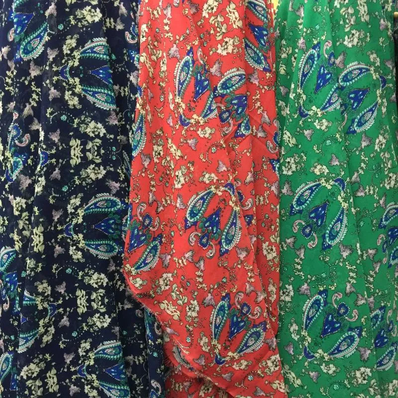 Ткань для одежды в стиле пэчворк, 3-цветный шифон с принтом кешью, осенний шелковый шарф, рубашка, праздничная юбка, материал, высококачественные лыжные ткани