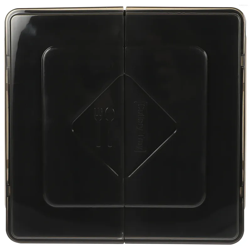 Kök förvaringsbestickslåda Silvervarubricka för låsredskapsorganisatorlådor Holder Trays Small With Cover Lid