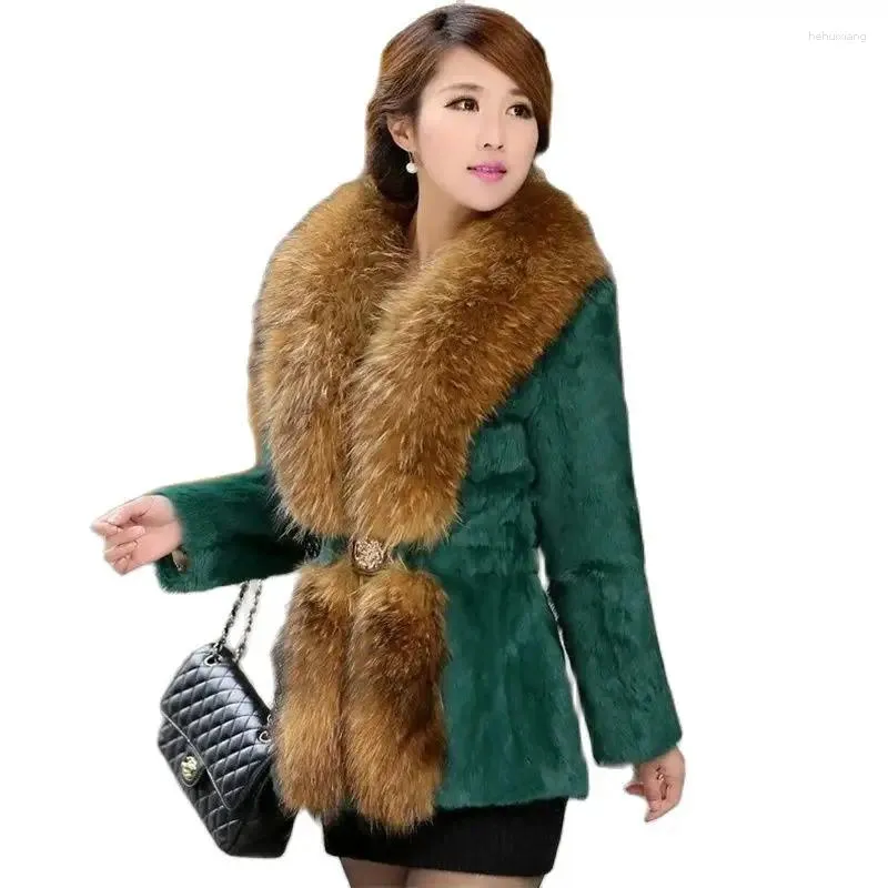 Manteau de fourrure pour femmes automne hiver col Long Imitation cheveux de vison Version coréenne mince chaud dames