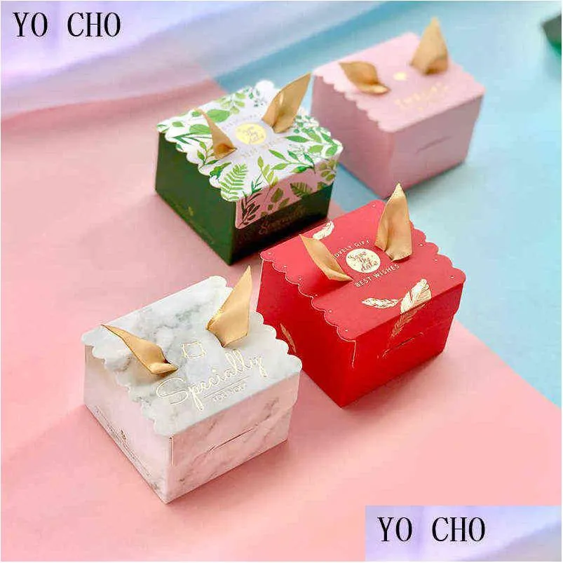Gift Wrap Yo Cho 5Pc Lovely Candy Box Bags Upscale Wedding Favor Package Birthday Party Bag Baby Shower Angel Supplies H1231 Drop De Dhieu