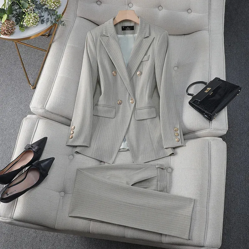 Pak damesjas + broek jas elegante set kantoor damesbroekset 2-delig Lopa de mujer 240129
