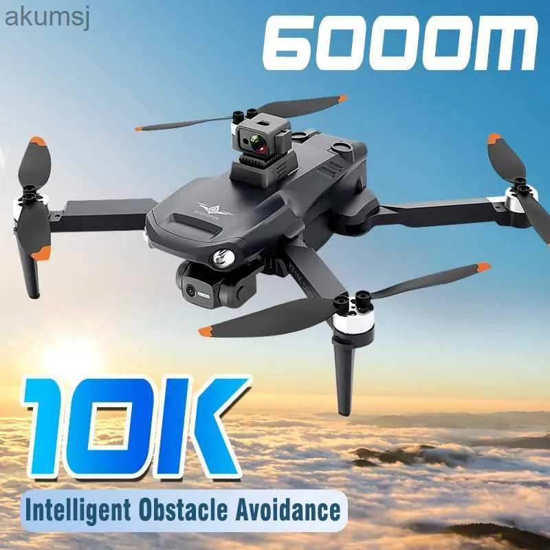 Drones New KF106 Max Drone 10K 5G Professional Wifi HD Dual Camera 3-axis Brushless Motor Foldable Quadcopter Toy 6KM YQ240129