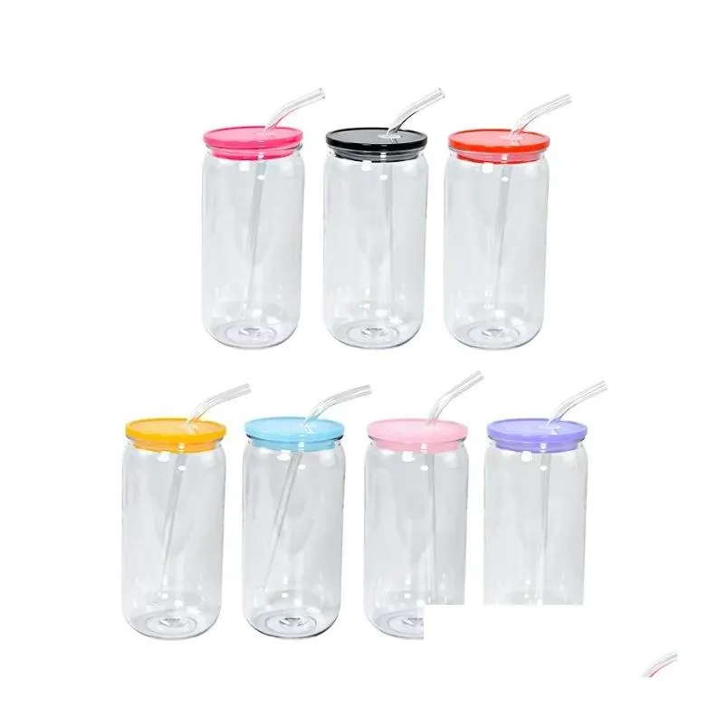 Canecas 16oz plástico mason jar pp acrílico copo de camada única com st 500ml claro pode beber gota entrega casa jardim cozinha jantar ba dhsor