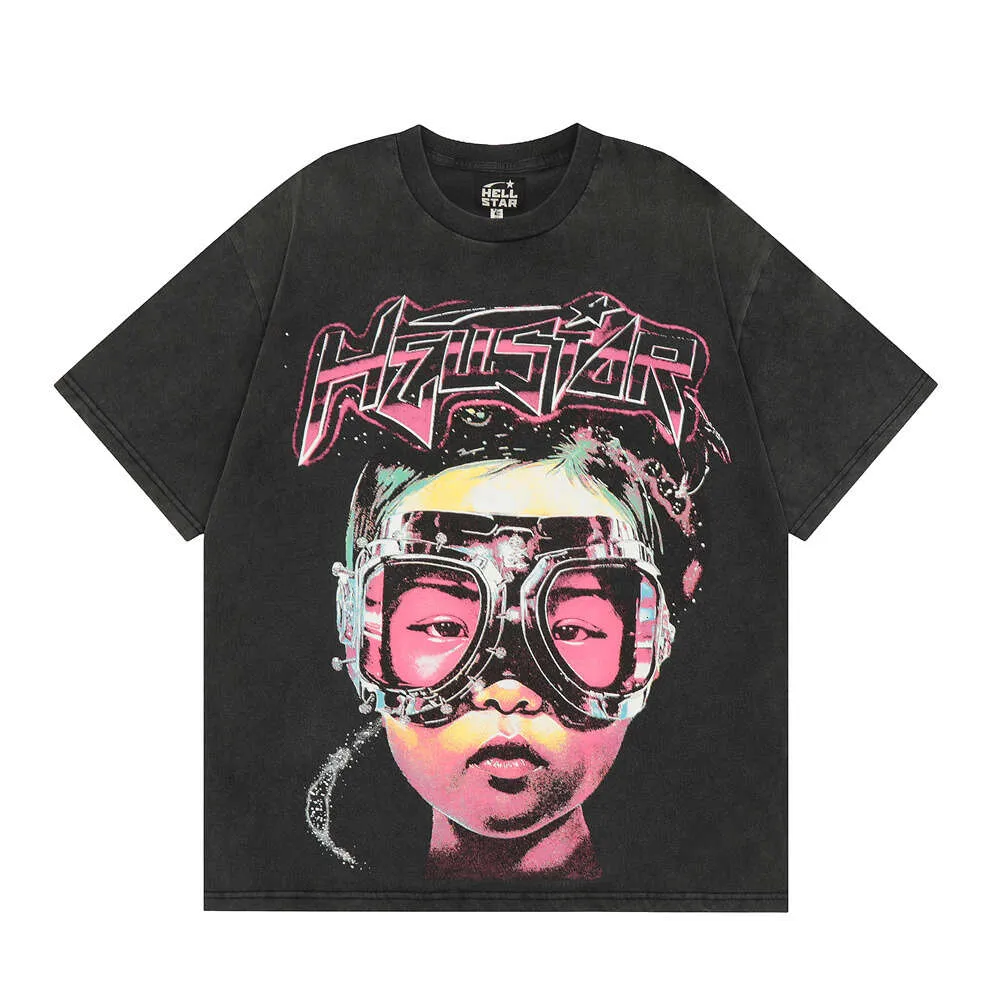 Hellstar T Shirts 남자 T 셔츠 여자 티셔츠 힙합 힙합 스트리트웨어 트렌디 한 짧은 슬리브 디자이너 티 느슨한 피팅 커플 티셔츠 낙서 재미있는 티셔츠 패션 59