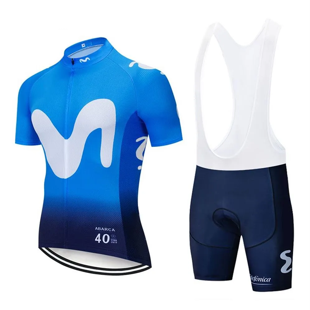 7 kleuren 2019 MOVISTAR fietsen TEAM jersey 20D bike shorts Ropa Ciclismo HEREN zomer sneldrogende pro FIETSEN Maillot bodem wear292P