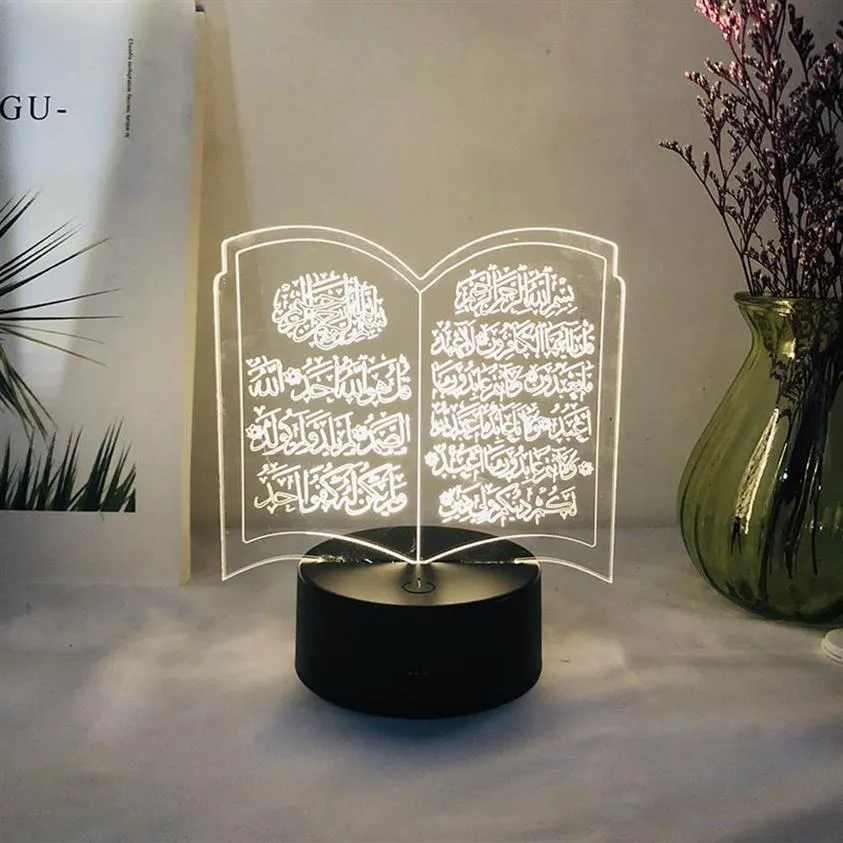 Eid adha wakacyjne dekoracje majsterkowania lokalne al -led Koran Light Eid Mubarak Ramadan Muzułmańska lampka Y201006318Y