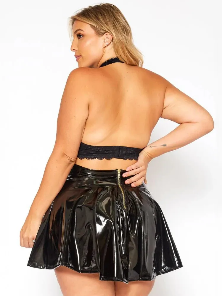 Plus size latex skirts hot sale