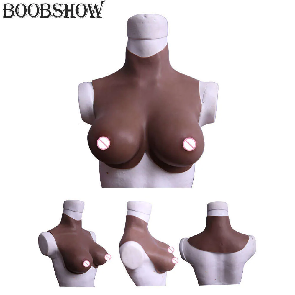 BCDEG Cup African Black Simulation Fake Boob Realistic Silicone Breast Form Tits for Shemale Dragqueen Crossdresser Transvestism