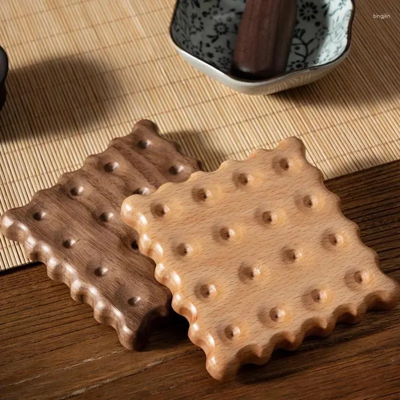 Bord mattor kreativ valnöt cookie cup matta hem hög temperaturbeständig te japansk kaffe anti- för rätter