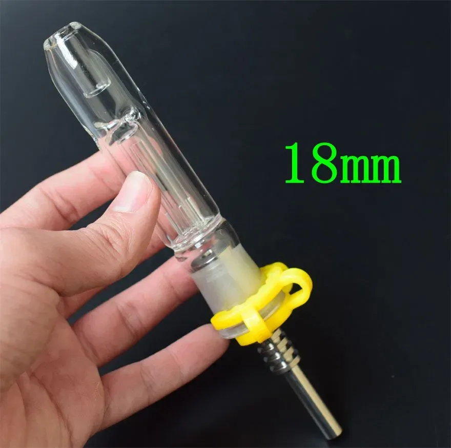 DHL 14mm 18mm Mini Nectar Collector kit with Titanium Tip Nail Quartz Tip Plastic Keck clip Dab Straw Oil Rigs Concentrate Glass Pipes