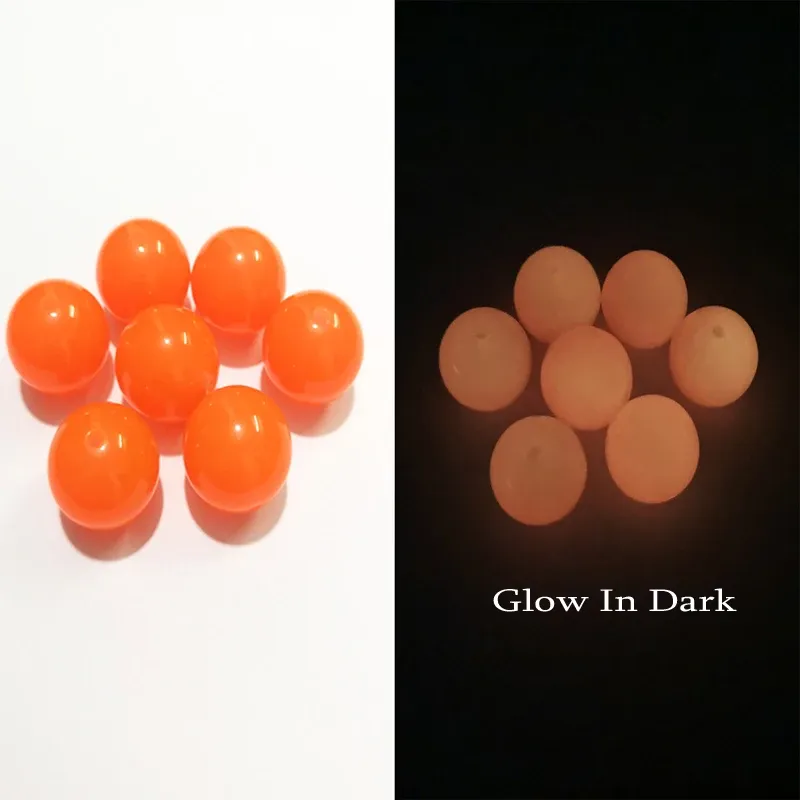 Alloy Wholesale 12mm/16mm/20mm Orange With Glow Orange In Dark Beads For Fashion /DIY Hand Made Jewelry Making