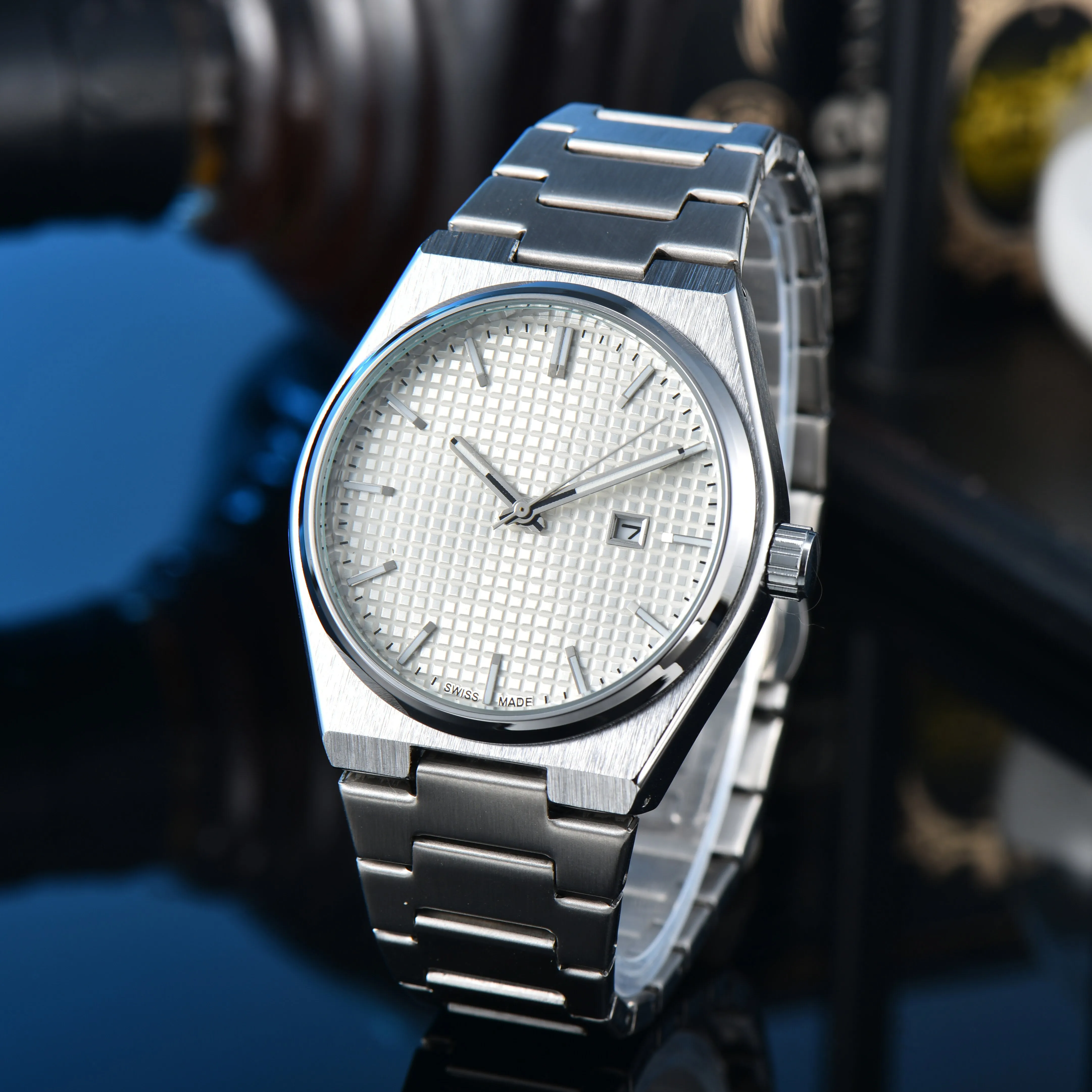 Relógio de luxo de alta qualidade relógio de diamante mulher oco relógio mecânico automático para homem movimento safira relógios de designer à prova d'água esportes data dia quartzo logotipo