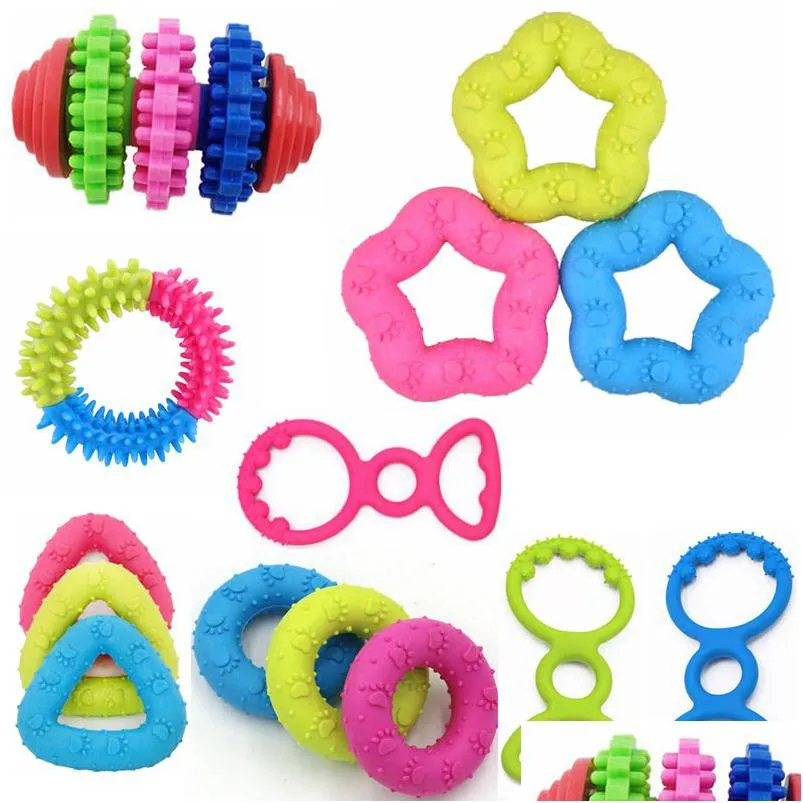 Dog Toys Tuggar DHS TEETHING PAW PRINT Dåliga hundar IQ -pussel tugga för valp små doggy tänder rengöring tugga leksak däck 7.5 cm 3 co ottbj