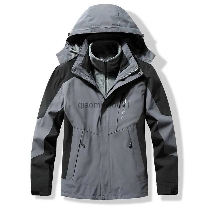 Männer Jacken Ueteey 2023 Neue Winddicht Mann Frauen Jacken Anzüge Zwei Stücke Sets 3 In 1 Windjacke Wasserdicht Camping Dicke warme Unisex Mantel L240129