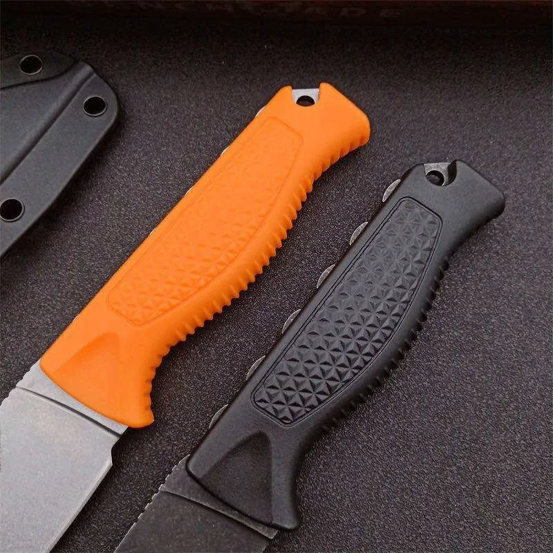 BM 15006 STEEP COUNTRY HUNTER fixed blade hunting knife CPM-S30V hardness Stonewashed blade Orange/black Santoprene Handle outdoor tactical survival tools