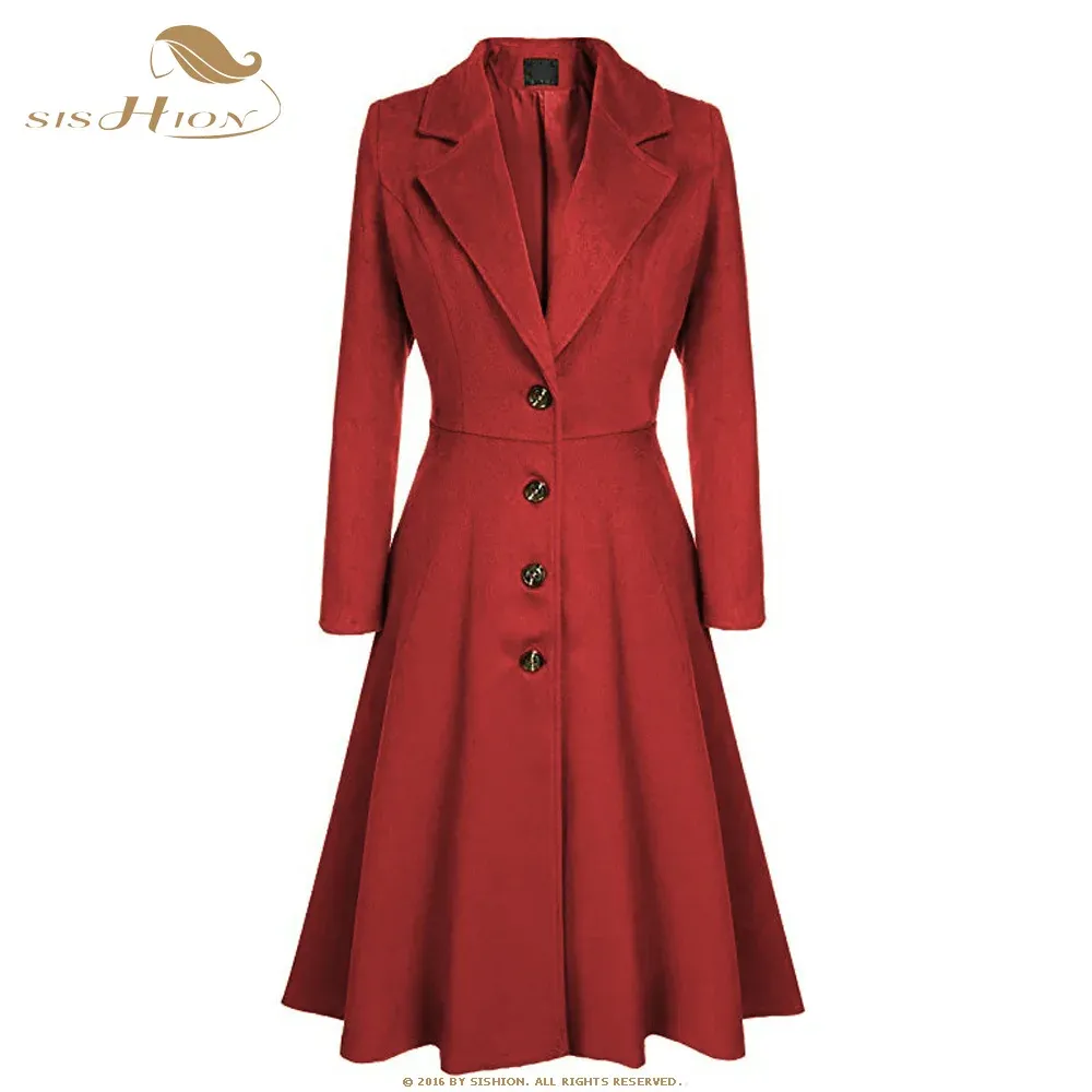 Brochettes Sishion hiver mince simple boutonnage solide manteau 2022 nouvelles femmes laine mélanges manteau Qy0331 Long vêtements d'extérieur pour femmes manteau