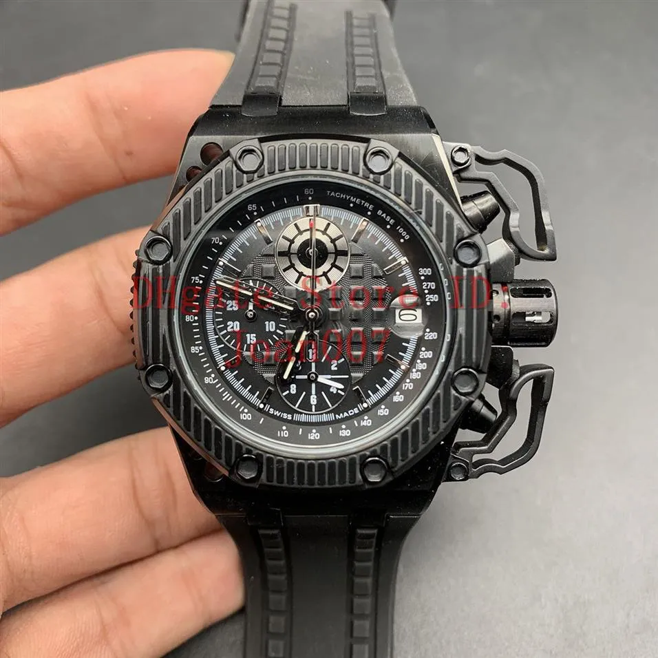 Relojes negros completos, reloj de moda moderno y famoso para hombre, reloj deportivo con cronógrafo de cuarzo VK informal para hombre 42mm2724