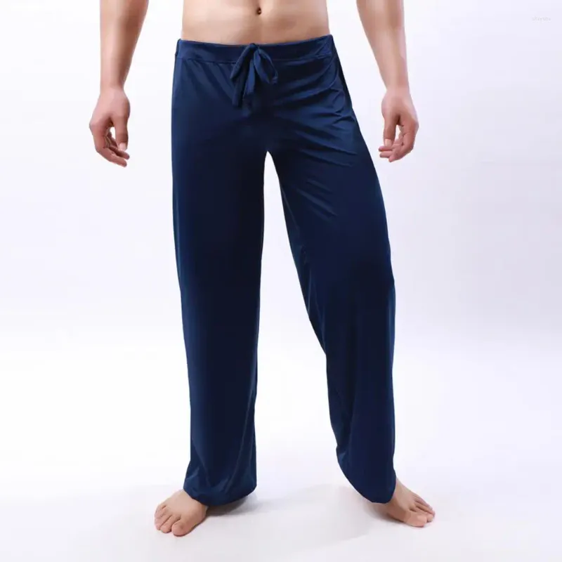 Pantalon de pyjama pour hommes, vêtements de nuit respirants, taille élastique, grande taille, pantalons de sport, cordon de serrage, vêtements à séchage rapide