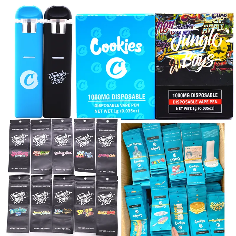 Jungle Boys Cookies Packaging Disponibla E Cigarett Vape Pen Tom 10 ml Keramisk spolkassett Atomizer Tank med laddningsbart batteri 10 stammar