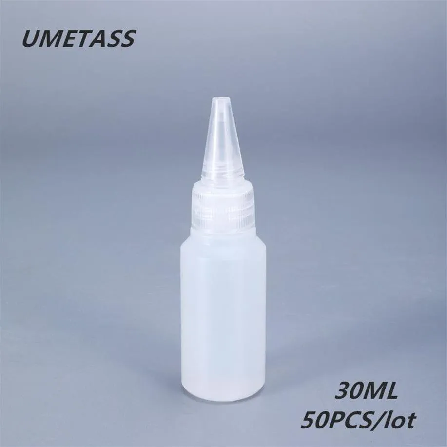 Bottiglie di stoccaggio Barattoli UMETASS 30ML Piccolo spremere PE di plastica per olio di colla Bottiglia contagocce rotonda Contenitore di liquido a tenuta 50 PZ lo2328