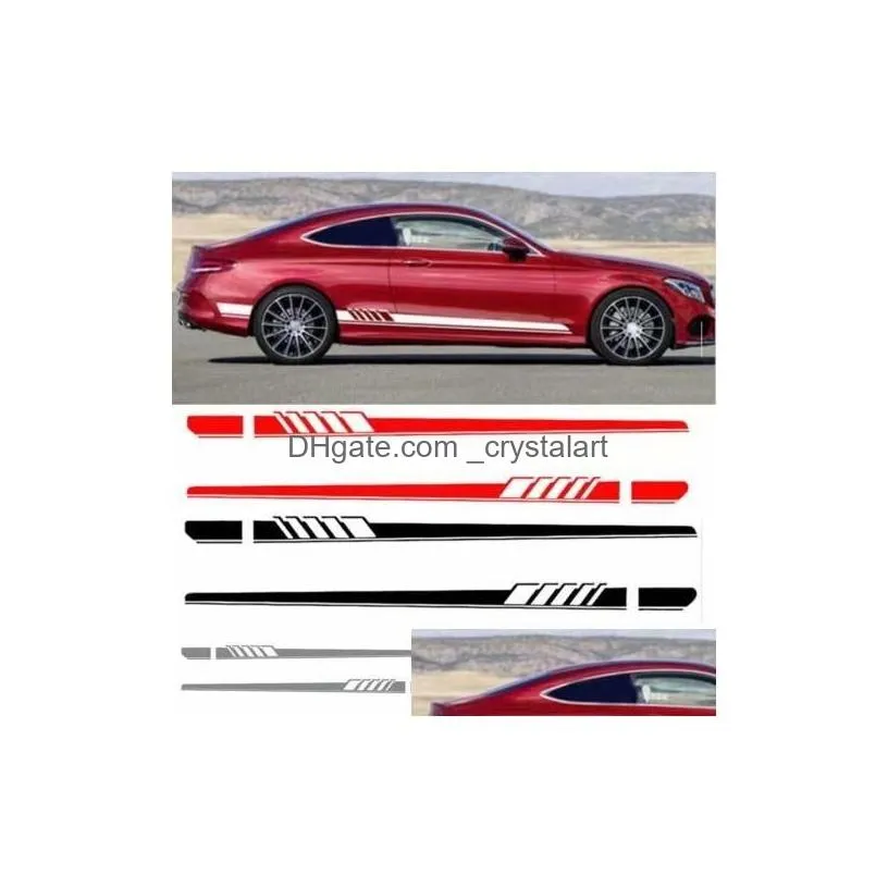 Car Stickers New 2Pcs/Set Edition Side Skirt Decoration Sticker For Benz C Class W205 C180 C200 C300 C350 C63 Amg Drop Delivery Mo Dhq1C