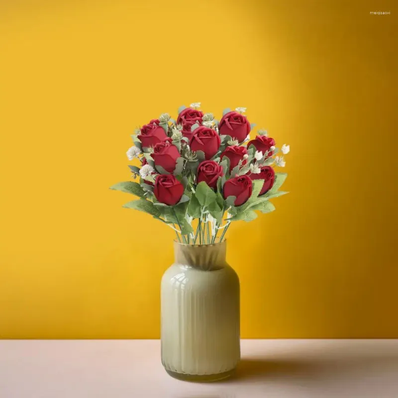 Decoratieve bloemen Kunstgroen voor gebruik buitenshuis Prachtige rozenboeketsimulatie Niet-vervagende multifunctionele decoratie