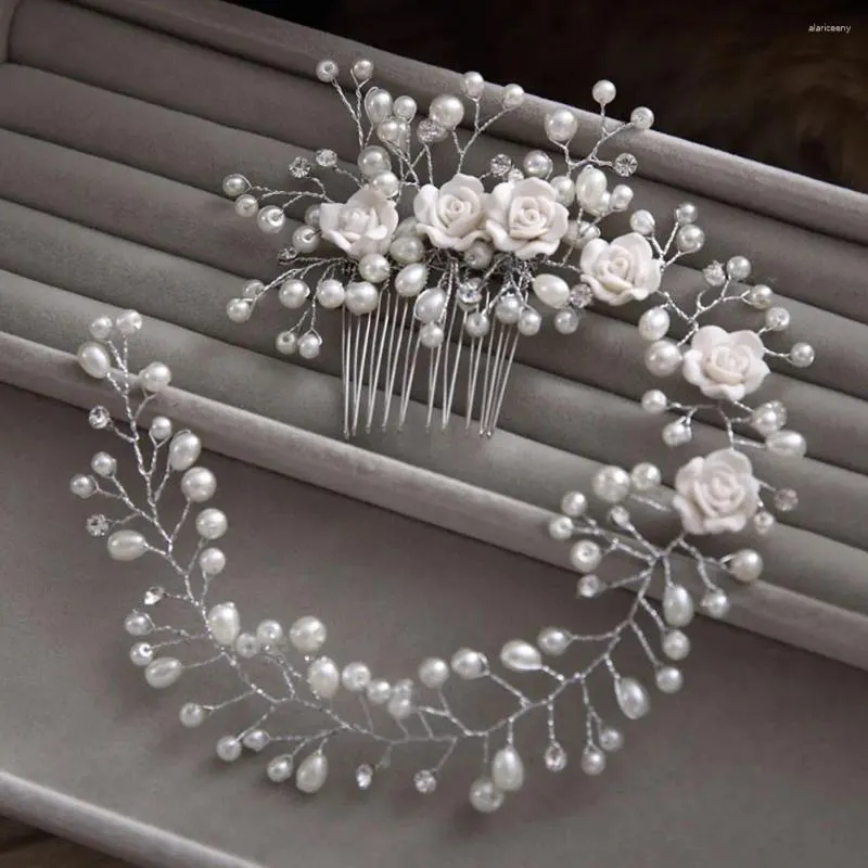 Hair Clips Wedding Tiara Accessories Jewelry Headdress Pography Tool Flower Pearl Tiaras Crown Crystal Bride Hairband