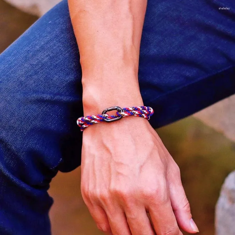 Bracelets de charme 3mm à la main multicouche corde charmes noir crochet facile bracelet réglable pour hommes bijoux de brassard en plein air