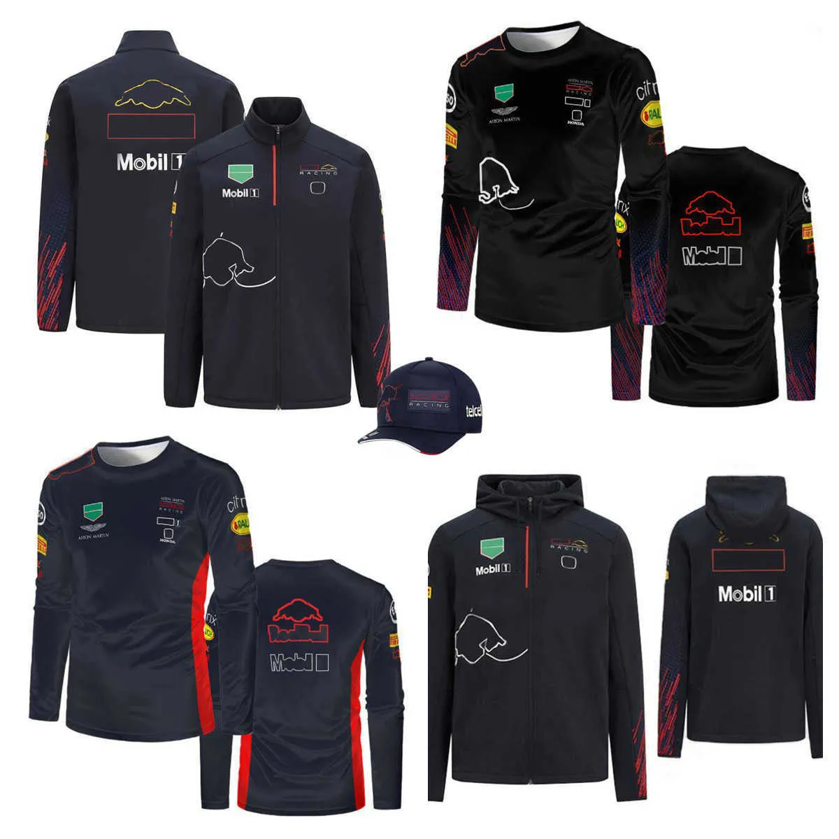 Bisiklet giysileri F1 Formula One Racing Hoodie Bahar ve Sonbahar Takımı Sweatshirt Aynı Şapka Num 1 11 Logo