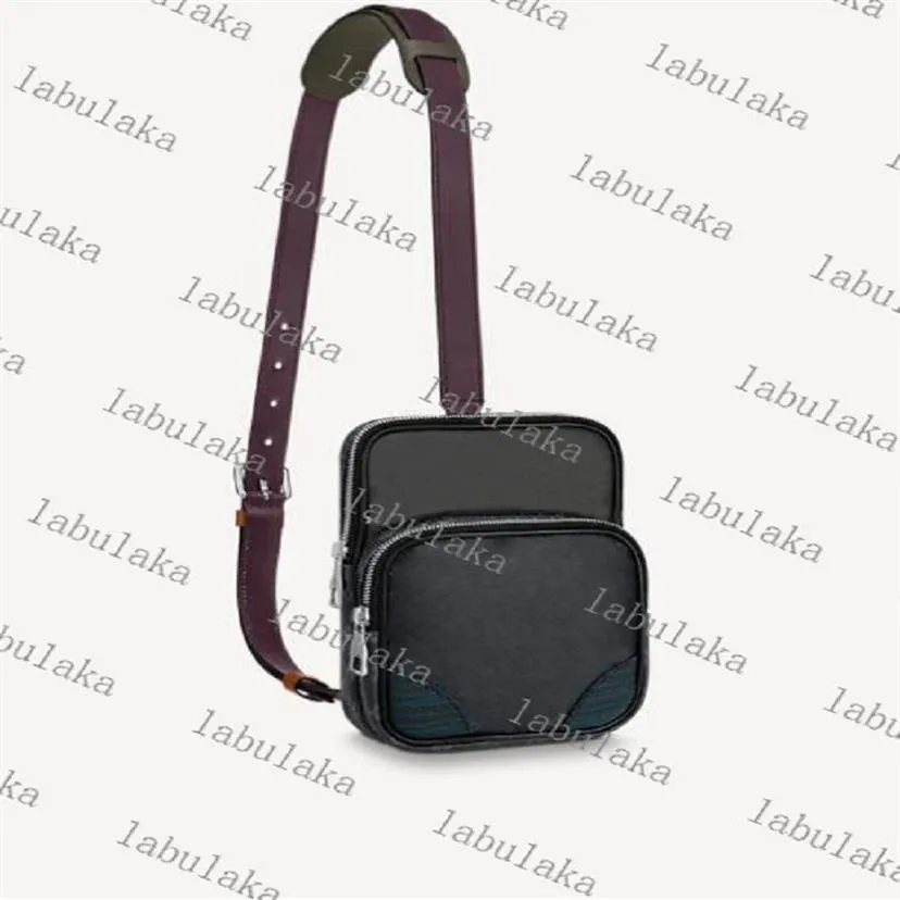 M45439 Çapraz Yardımcı Yan Çanta Messenger Crossbody Gerçek Cowhide Deri Tuval Omuz Çantası Bel2955