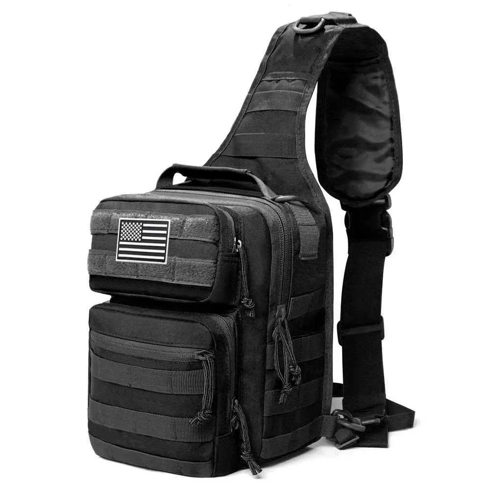 Randonnée Sacs 600D militaire tactique unique épaule sac à dos armée Molle assaut sac à bandoulière petit EDC une sangle sac à dos Military Tactical Bags YQ240129