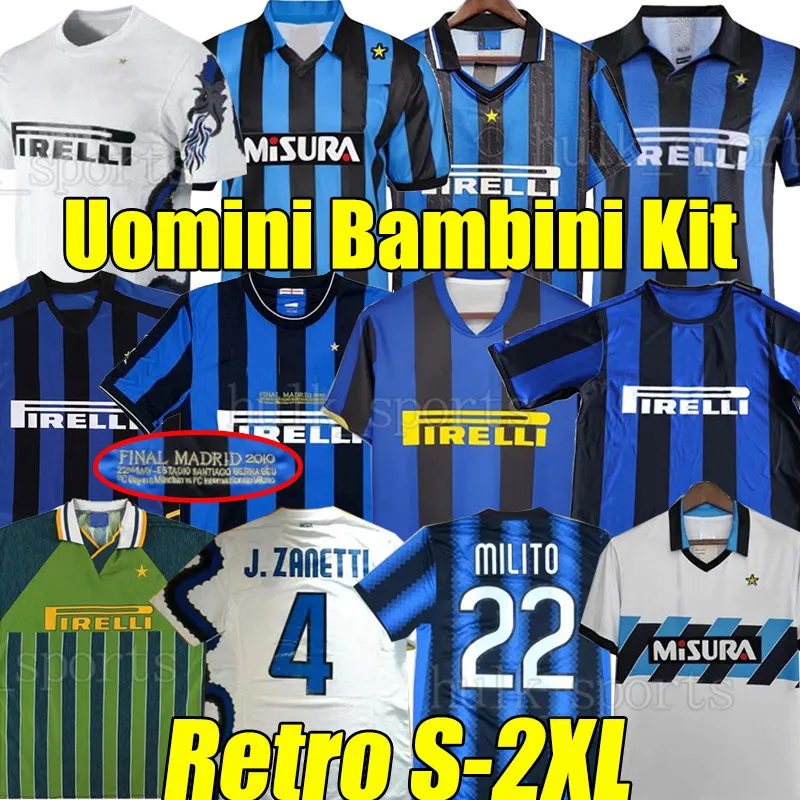 ファイナル2009 Milito Sneijder ZanettiレトロサッカージャージEto Oフットボールシャツ